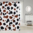 thumbnail image 2 of Manfei Rustic Cow Print Shower Curtain 72Wx78L,Minimalist Animal Pattern Bath Curtain,Black Brown, 2 of 6