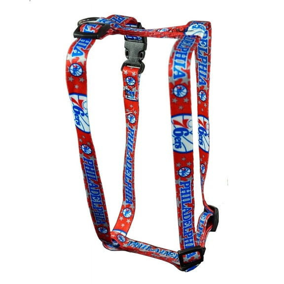 Philadelphia Basketball 76ers Extra Small XS 5/8 Inch Wide Adjustable Dog Harness 8" - 14"
