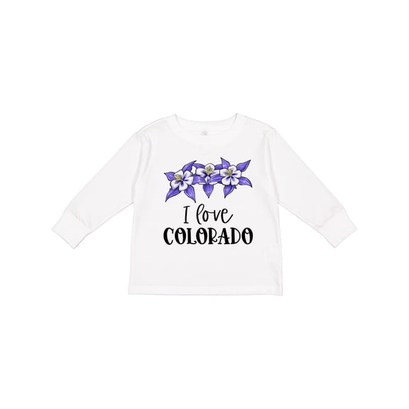 Inktastic I Love Colorado Columbine Flowers Boys or Girls Long Sleeve Toddler T-Shirt