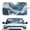 Blue Gold Marble Fluid, variant on XYZCANDO Car Windshield Sun Shade with Blue Gold Sea Turtle, Storage Bag for Vehicle, Blocks Uv Rays to Keep Interior Cool