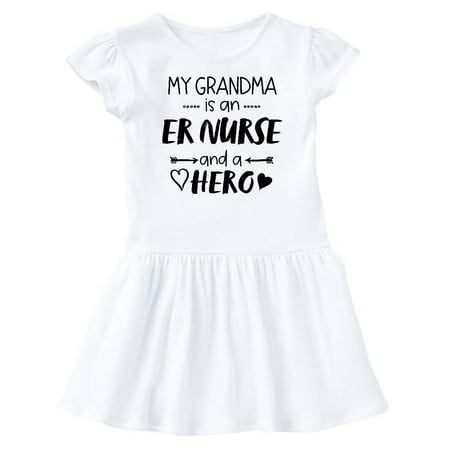 

Inktastic My Grandma is an ER Nurse and a Hero Gift Baby Girl Dress