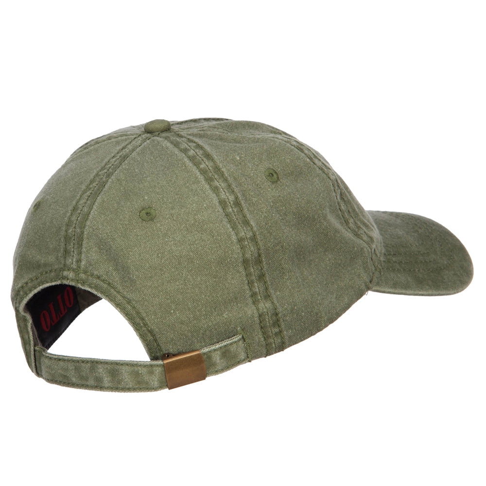 Green Beret Crest Embroidered Washed Cap - Olive OSFM