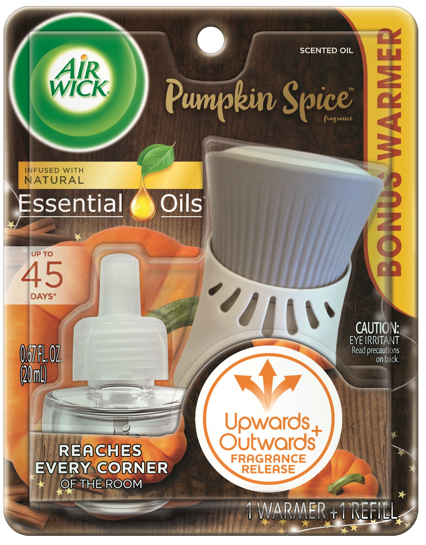 Air Wick plug in Scented Oil Starter Kit (Warmer + refill), Pumpkin