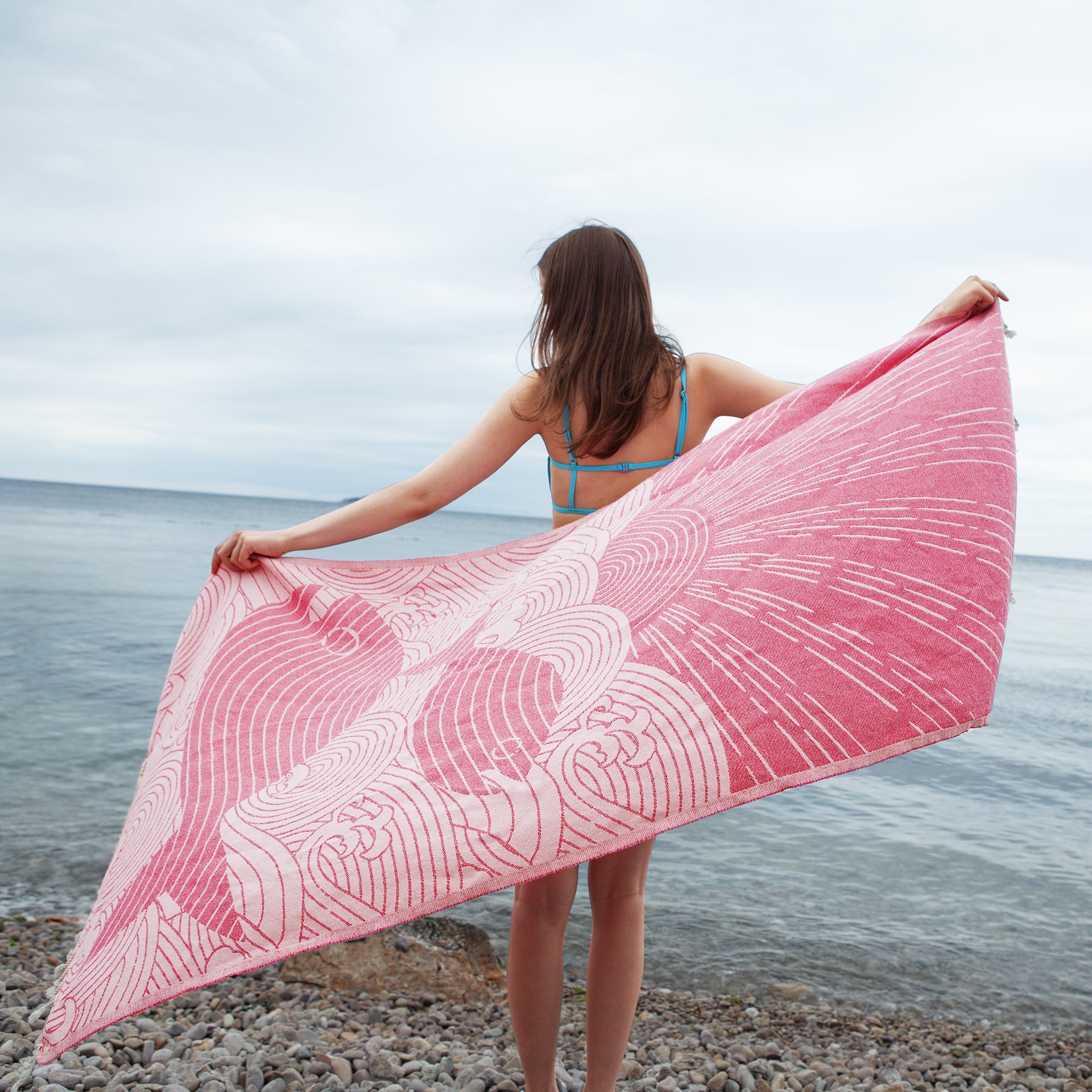 Anemoss Turkish Beach Towel 39 x 70 100% Cotton Extra Large Turkish Peshtemal