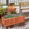 thumbnail image 3 of JIANYI Raised Garden Bed Flower or Vegetable Planter Window Mounted Plant Box for Garden, Yard Wood Box for Planting, 40"x12"x12", 3 of 9