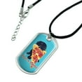 thumbnail image 2 of Pup-A-Roni Pepperoni Pizza Puppy Dog Humor Funny Military Dog Tag Pendant Necklace with Cord, 2 of 5