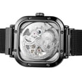 thumbnail image 4 of Reloj cuadrado de hombre mecánico de acero inoxidable esqueleto resistente al agua Irfora Mirar, 4 of 6