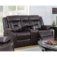 thumbnail image 6 of Leather Gel Power Loveseat With Console,Dark Brown, 6 of 8