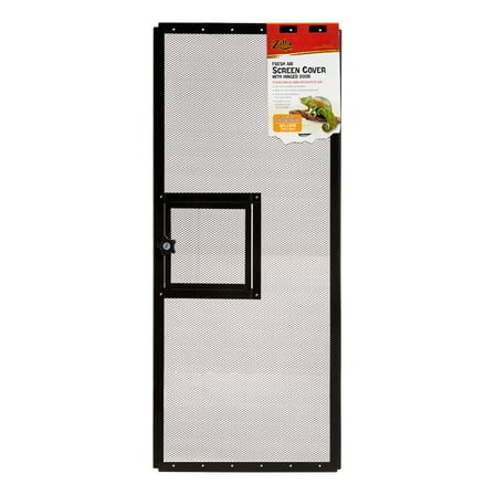 Zill Fresh Air Terrarium Screen Cover With Hinged Door, 30" x 12", Black