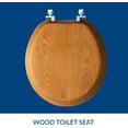 thumbnail image 3 of Mayfair Natural Oak Veneer Toilet Seat with Chrome Hinges, Round, Wood, 3 of 7