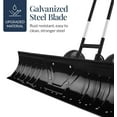 thumbnail image 3 of 48in Heavy-Duty 2-Wheel Snow Pusher Hand Plow for Snow Removal w/Wheels, Adjustable Handle, Blade Angle - Black, 3 of 14