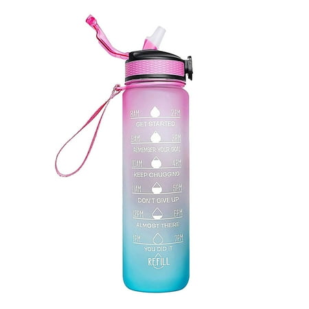 

STEADY Half Gallon/32oz Motivational Water Bottle with Time Marker & Straw Leakproof BPA Free Water Jug Ensure You Drink Enough Water Daily for Fitness Gym and Outdoor Sports