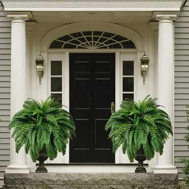 Qeswwen2024 23” Artificial Plastic Boston Fern Plant (2 Count)