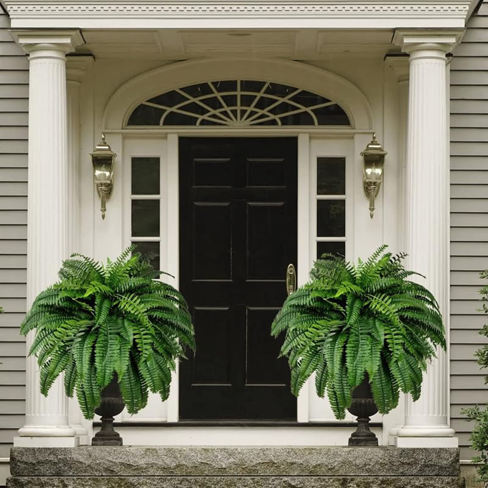 23In Artificial Boston Fern Large Hanging Plant, Set of 2 Artificial Ferns that Look Real for Indoors Home Garden Porch Windowsill Entrance Farmhouse Decor