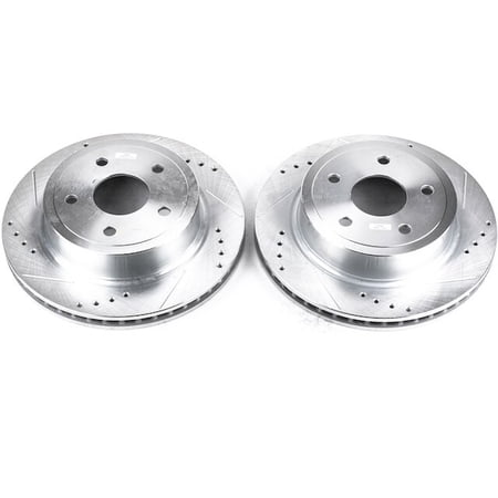 Rear Brake Rotor Set - Compatible with 2004 - 2006 Dodge Ram 1500 SRT-10 - Power Stop