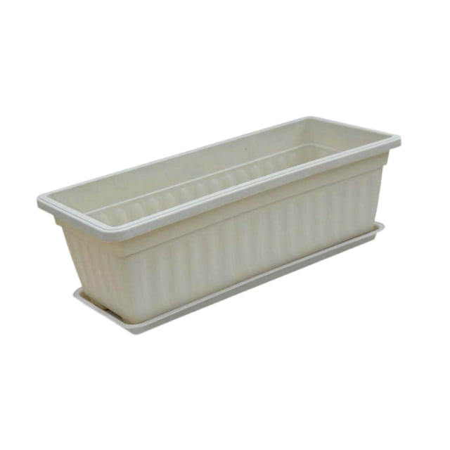 Maceta rectangular de 17 pulgadas Colamx para ventana maceta para jardín beige