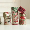 thumbnail image 5 of Rollo de 2 m de cintas de lino navideñas con estampado de copos de nieve y árboles de Navidad, para envolver regalos de Año Nuevo, manualidades navideñas y decoraciones, 5 of 5