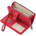 thumbnail image 1 of Cartera para mujer, tipo sobre, de piel, con bloqueo RFID, tipo sobre, de gran capacidad, con tarjetero y correa de mano, 1 of 5