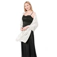 thumbnail image 3 of Hanerdun Womens Satin Shawl Wraps Wedding Party Scarf Soft Scarves for Bridal Evening Dresses Beige, 3 of 5
