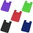 thumbnail image 2 of PENGXIANG Solid Color Silicone ID Credit Card Sleeve Earphones Storage Phone Back Case, 2 of 10