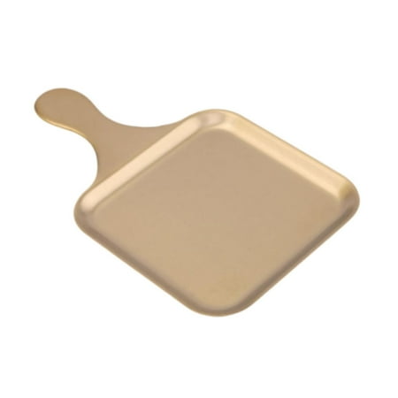 

yotijay Decorative Serving Plate Stainless Steel Serving Tray with Handle Western Steak 33cmx21cmx1cm