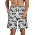 thumbnail image 2 of Uemuo Gray Tractor Pattern Men's Swim Trunks Hawaiian Beach Bathing Suit Swimsuits Beach Quick-Dry Shorts with Pockets-3X-Large, 2 of 9