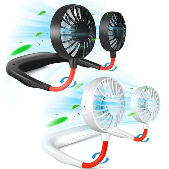Ventilador de cuello JUANANIUG portátil recargable de 3 velocidades ajustables