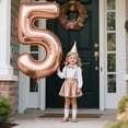 thumbnail image 5 of Rose Gold Number 5 Baiioons 40 Inch Number Balloons Giant Jumbo 15 25 50 Foil Mylar Helium Number Digital Balloons Champagne Gold 50 Birthday Party 2025 Anniversary Events Party Decorations, 5 of 17