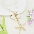 thumbnail image 5 of Gold Starfish Necklaces for Women Sea Shell Mermaids Necklaces Mermaid Beach Charm Necklace Mermaids Shell Beaded Choker Necklace Trendy Summer Jewelry, 5 of 7
