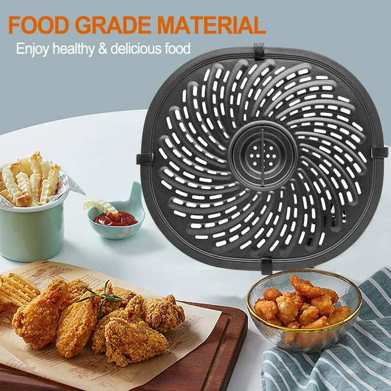 Air Fryer Replacement Parts Tray, Upgraded Round Grill Crisper Plate  Non-Stick Coating Air Fryer Accessories Rack