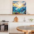 thumbnail image 5 of Framed Canvas Wall Art for Living Room Shark Seagull Wall Decor, Coral Fish Ocean Marine Life Aesthetic Paintings for Bedroom Office Kitchen Bathroom, Ready to Hang Artwork Wall Pictures 8x8 Inch, 5 of 9