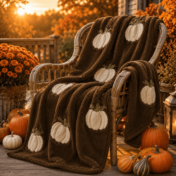 Halloween Pumpkin Flannel Throw Blanket, Thanksgiving 59.06 x 39.37 Inch Soft Decorative Blanket for Sofa Bed Bedroom Living Room Fall Decor