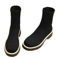 thumbnail image 5 of Wowcloth Women's Fashion Knit Stretch Ankle Boots – Comfortable Round Toe Chunky Heel Casual Wear with Solid Color Design for Everyday Outfits, 5 of 9