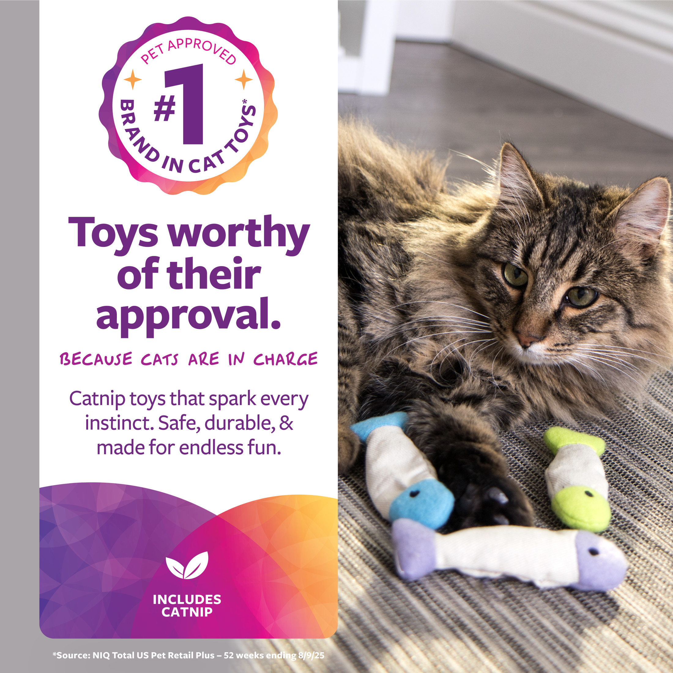 SmartyKat Fish Flop (Set of 9), Soft Plush Catnip Cat Toys with Crinkle Material, Filled with Pure & Potent Catnip