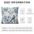 thumbnail image 5 of COMIO  Pillow Covers Colorful Watercolor Blue Hydrangea Hibiscus Iris Leaf and Bird Spring Flowers Pattern ,Standard Square Cushion Throw Cover for Couch Bedroom Living, 5 of 5