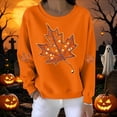 thumbnail image 4 of ZGRBOU Fall Sweatshirts for Women Fashion Maple Leaf Print Shirts Thanksgiving Casual Crewneck Long Sleeve Pullover Tops, 4 of 4