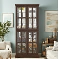 thumbnail image 4 of MDQMD Drak Cherry Tall Storage Curio Cabinet with 4 Adjustable Glass Shelves and Led Light, Wooden Display Storage Cabinet with Glass Doors for Living Room, 4 of 10