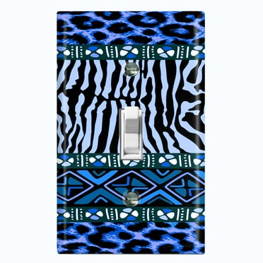 Metal Light Switch Plate Cover African Safari Animal Print Tribal Art Pattern SFR044