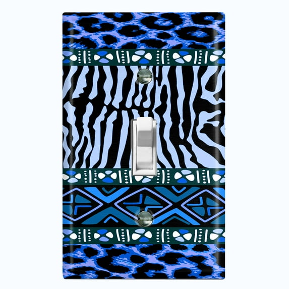 Metal Light Switch Plate Cover African Safari Animal Print Tribal Art Pattern SFR044