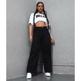 thumbnail image 5 of Women Straight Leg Jeans High Waisted Stretchy Wide Leg Boyfriend Jeans Denim Pants Black XL, 5 of 10