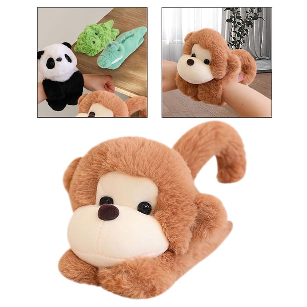 Adorable animal de peluche Hugger Muñequera de juguete de peluche de dibujos animados Pulseras de bofetadas para niños Juguetes para niños Muñeco de Mono