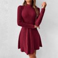 thumbnail image 7 of QATAINLAV Womens Sweater Dress Casual Ribbed Knit Slim Fitted Maxi Dress Long Sleeve Crewneck Comfy A Line Dress Fashion Comfy Spring Dresses, 7 of 7