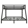 thumbnail image 4 of Metal Queen over King Bunk Bed with Ladders and Guardrails, Storage Bed Frame for Bedroom, No Box Spring Needed, Noise Free, Black, 4 of 9