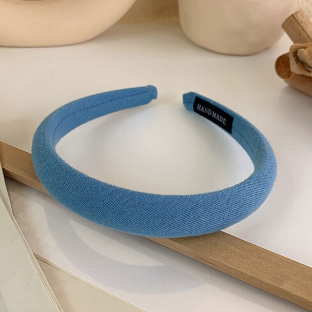 RV Diadema suave morada de moda, tela de rizo, diadema lisa para mujeres y niñas, azul claro Rojo Verde