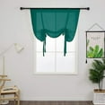 thumbnail image 2 of Nvzi Solid Color Sheer Voile Window Curtains Light Filtering Tie Up Shade Adjustable Balloon Drapes Treatment for Small Window,1 Panel (46" x 63",Dark Green), 2 of 5