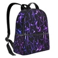 thumbnail image 2 of Lsque Galaxy Lightning Pattern Backpack – School Travel Canvas Daypack with Ergonomic Padded Straps, Multiple Compartments & Leather Handle, 2 of 5