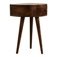 thumbnail image 2 of Crafted Nightstand - Solid Wood Chestnut Semi Circle With Bright Shiny Drawer Knob Design Dazzling For Home Detail, 2 of 6