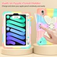 thumbnail image 7 of Case for iPad Mini 7 A17 Pro 2024/Mini 6 2021 8.3 inch 7th/6th Gen with Butterfly Stand, Protective Tablet Cover with Pencil Holder Shoulder Strap for Kids Girls, Colourful RoseGold, 7 of 7