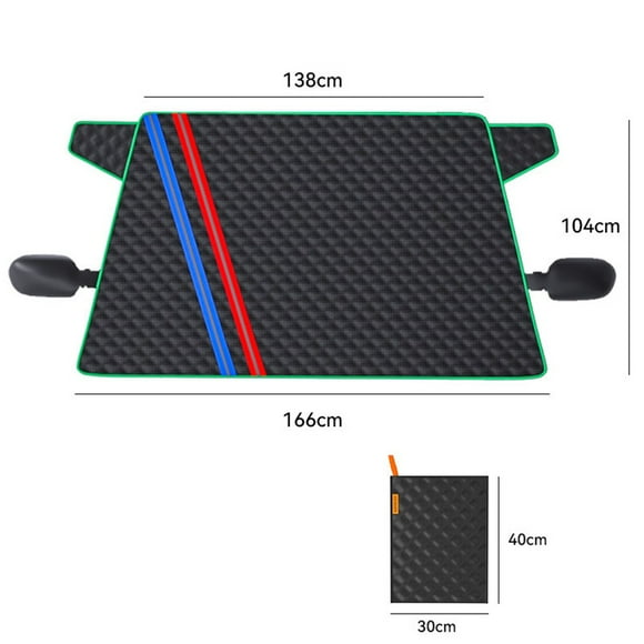 BUYISI 1Pc Car Thick Windshield Cover Protector Winter Snow Ice Rain Frost Guard Sun Shade For Windscreen, Wipers, Side Mirrors, Engine