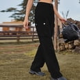 thumbnail image 3 of YTDSCS Womens Cargo Pants with Multi Washed Sweatpants Spring Fall Casual Jeans Trousers Cargopants for Women's S-2XL, 3 of 7